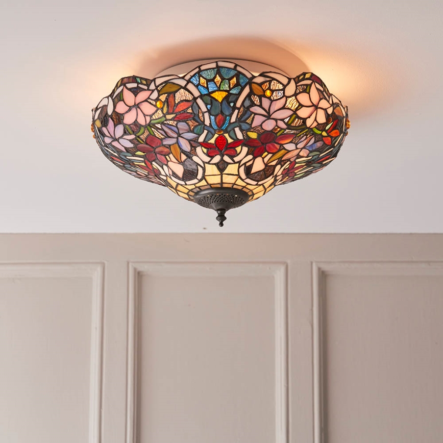 Endon 70709 - Plafonnier Tiffany SULLIVAN 2xE27/60W/230V Ø 40 cm