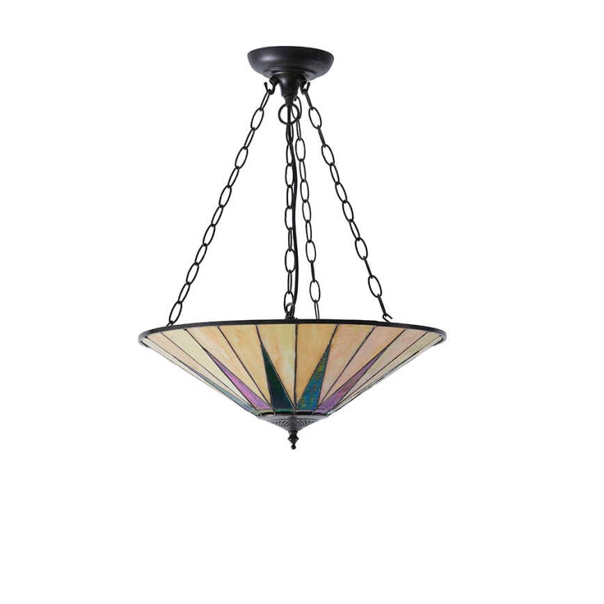 Endon 70754 - Suspension à chaîne Tiffany DARK STAR 3xE27/60W/230V Ø 49 cm