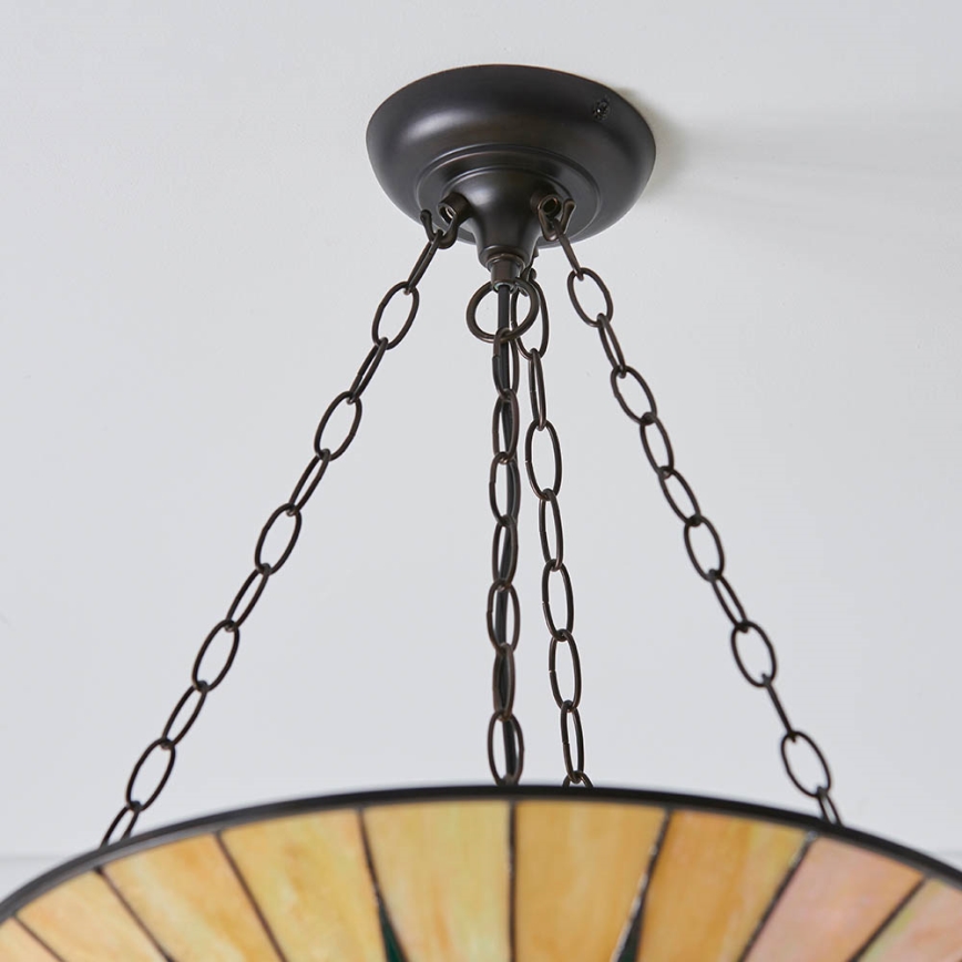 Endon 70754 - Suspension à chaîne Tiffany DARK STAR 3xE27/60W/230V Ø 49 cm