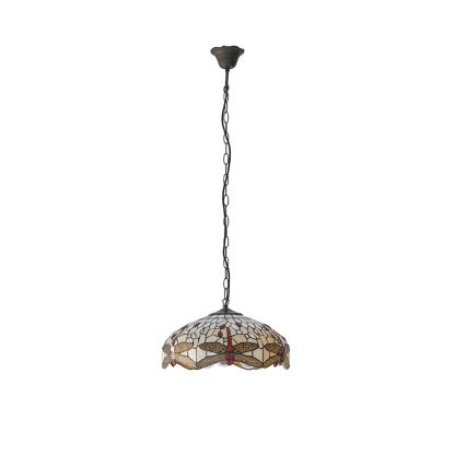 Endon 70824 - Kroonluchter aan ketting Tiffany DRAGONFLY 3xE27/60W/230V Ø 41 cm