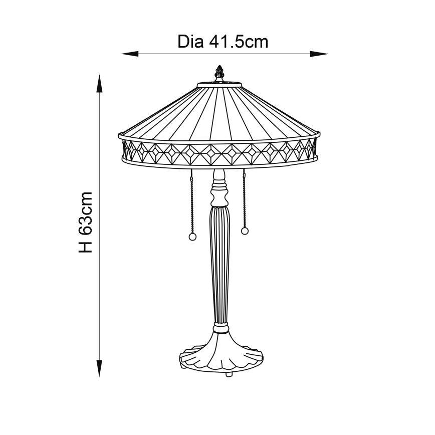 Endon 70935 - Lampe de table FARGO 2xE27/60W/230V d. 41,5 cm
