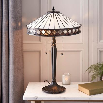 Endon 70935 - Lampe de table Tiffany FARGO 2xE27/60W/230V diam. 41,5 cm