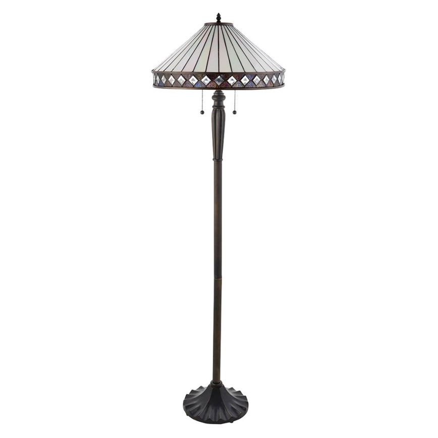 Endon 70936 - Lampadaire Tiffany FARGO 2xE27/60W/230V Ø 50 cm