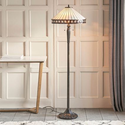 Endon 70936 - Vloerlamp FARGO 2xE27/60W/230V Ø 50 cm