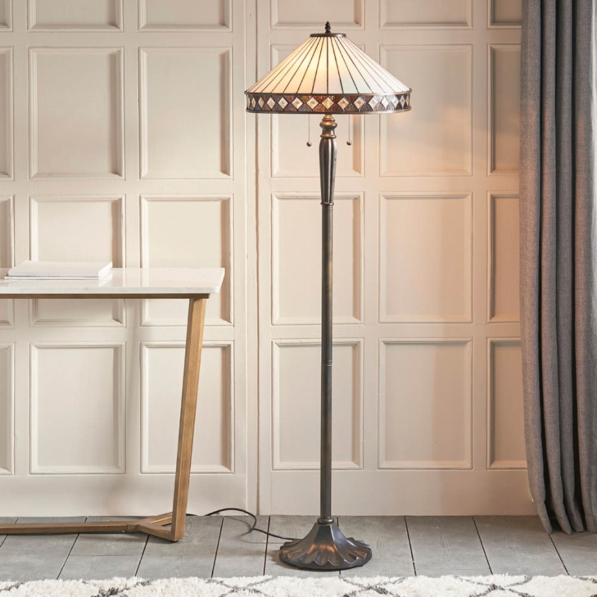 Endon 70936 - Vloerlamp FARGO 2xE27/60W/230V Ø 50 cm