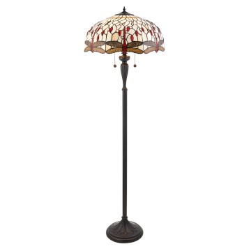 Endon 70940 - Lampadaire Tiffany DRAGONFLY 2xE27/60W/230V Ø 50 cm