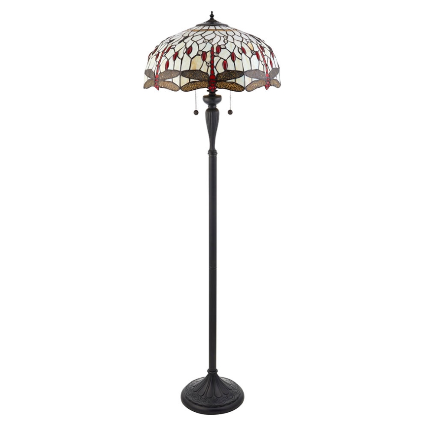 Endon 70940 - Tiffany-vloerlamp DRAGONFLY 2xE27/60W/230V Ø 50 cm