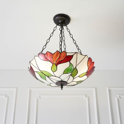 Endon 70946 - Lustre sur chaîne Tiffany BOTANICA 3xE27/60W/230V diam. 45 cm