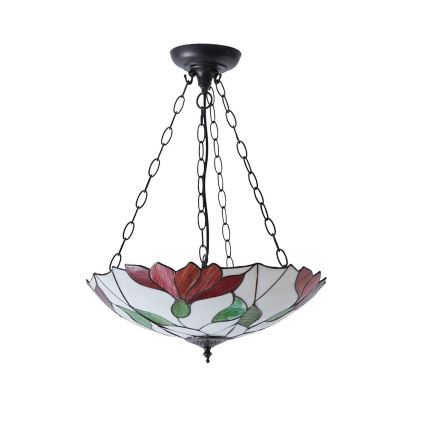 Endon 70946 - Tiffany BOTANICA kroonluchter aan ketting, 3x E27 (max. 60 W), 230 V, Ø45 cm