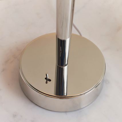 Endon 72175 - Lampe de table avec port USB SYON 1xE14/40W/230V chrome brillant/beige