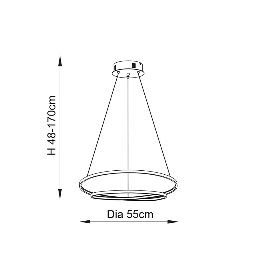Endon 72479 - Suspension filaire SCRIBBLE LED/31,5W/230V 3000K doré