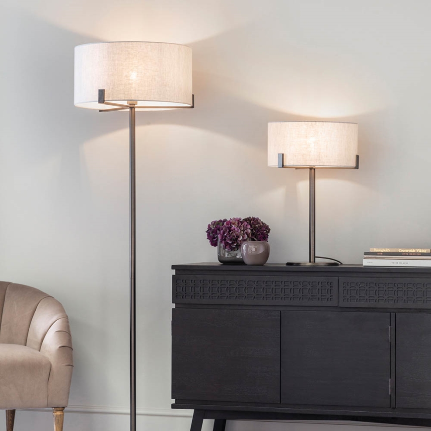 Endon 72634 - Staande Lamp HAYFIELD 1xE27/40W/230V bruin/grijs