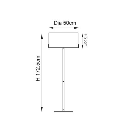 Endon 72634 - Staande Lamp HAYFIELD 1xE27/40W/230V bruin/grijs