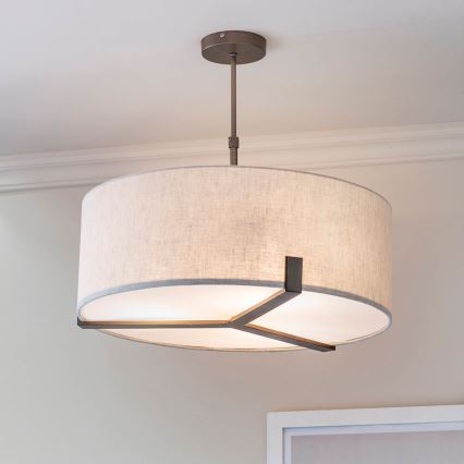 Endon 72635 - Hanglamp met vaste pendel HAYFIELD 3xE27/40W/230V mat chroom/grijs