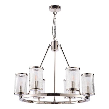 Endon 74128 - Hanglamp aan een ketting EASTON 6xE14/6W/230V glanzend chroom