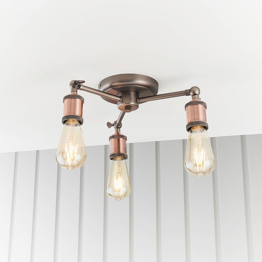 Endon 76124 - Spot HAL 3xE27/10W/230V chrome mat/cuivré
