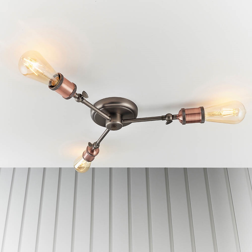 Endon 76124 - Spot HAL 3xE27/10W/230V chrome mat/cuivré
