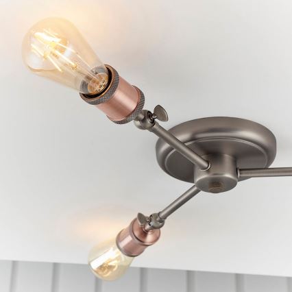 Endon 76124 - Spot HAL 3xE27/10W/230V chrome mat/cuivré