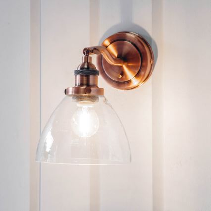 Endon 76334 - Koperen wandspot HANSEN 1xE14/40W/230V