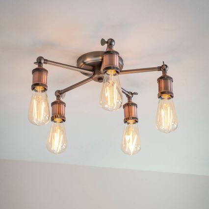 Endon 76336 - Spot HAL 5xE27/10W/230V bronze/cuivre