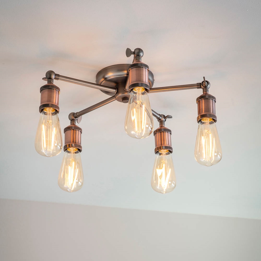 Endon 76336 - Spot HAL 5xE27/10W/230V bronze/cuivre