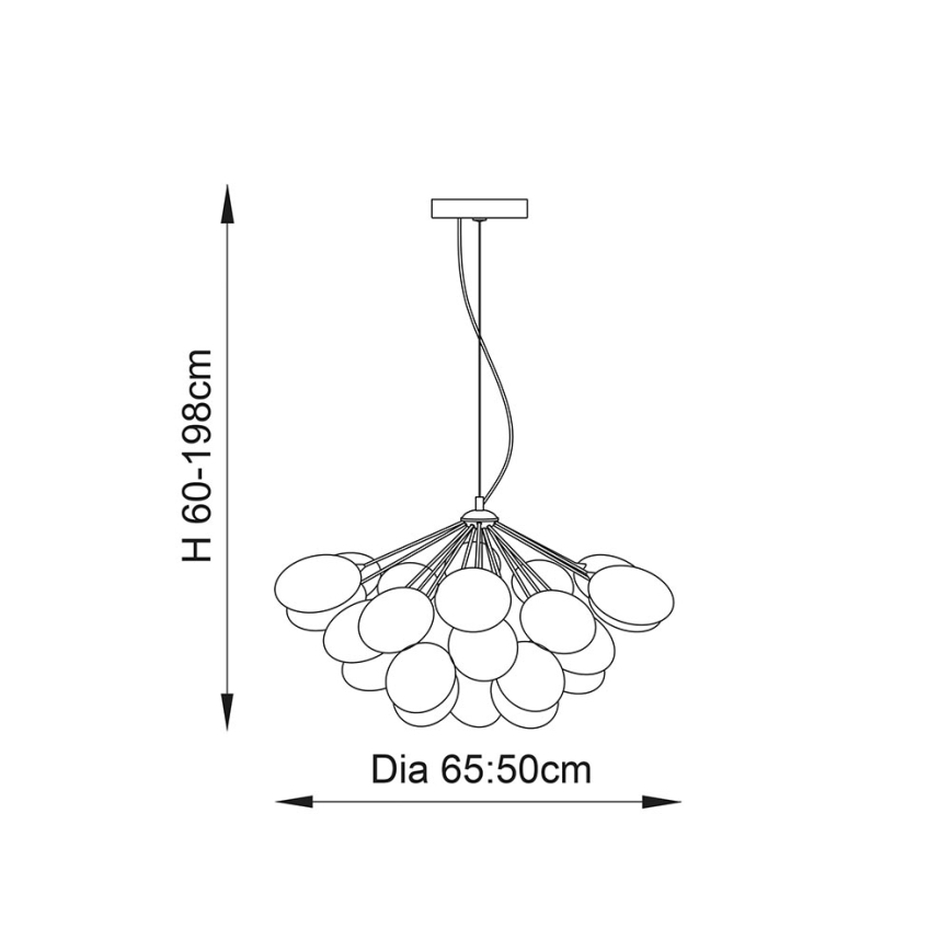Endon 76450 - Suspension sur câble INFINITY 6xG9/28W/230V multicolore
