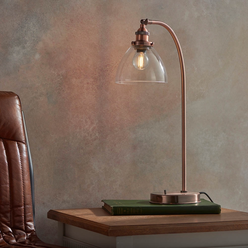 Endon 77861 - Lampe de table HANSEN 1xE27/40W/230V cuivre