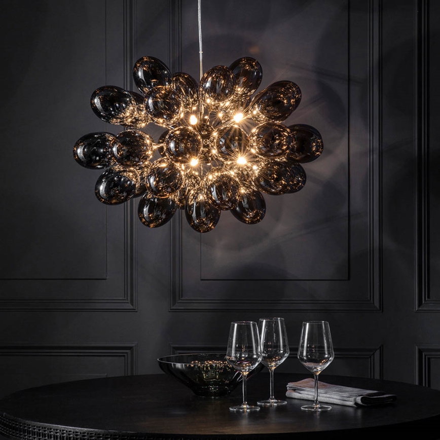 Endon 80124 - Suspension filaire INFINITY 8xG9/28W/230V noir/fumé