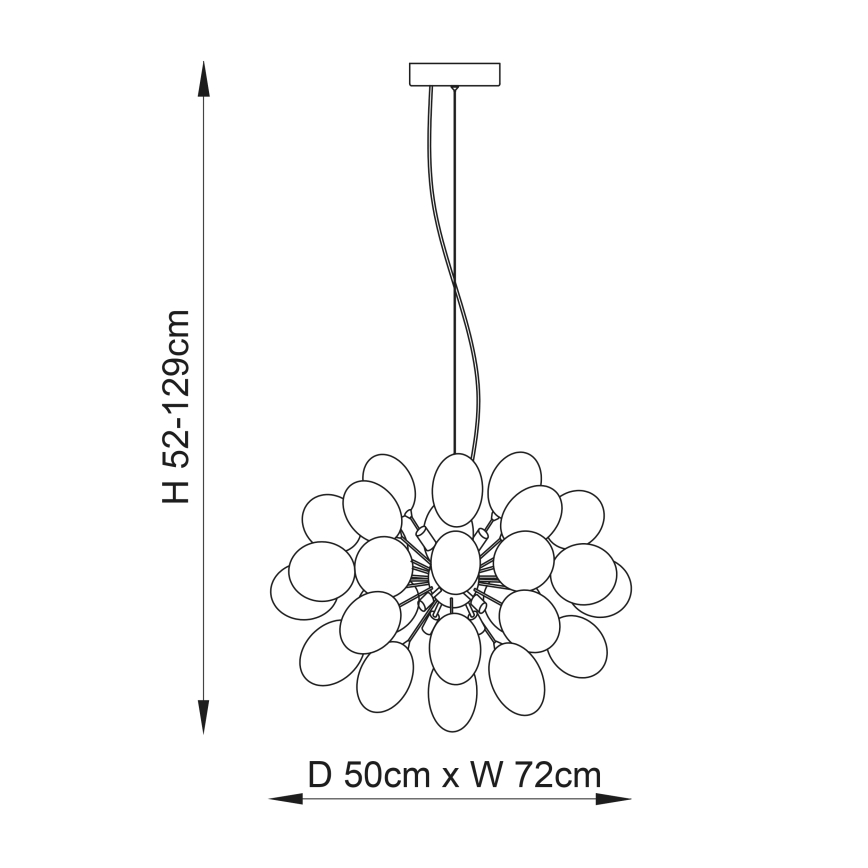 Endon 80124 - Suspension filaire INFINITY 8xG9/28W/230V noir/fumé