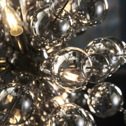 Endon 81583 - Hanglamp aan kabel JOULES 9xE14/7W/230V glanzend chroom/rookglas