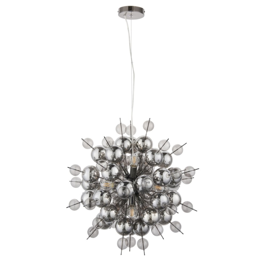 Endon 81583 - Suspension sur câble JOULES 9xE14/7W/230V chrome brillant/verre fumé