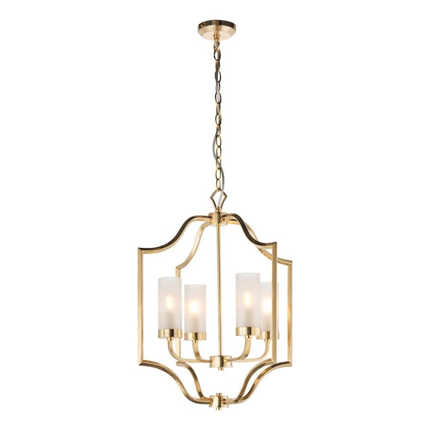 Endon 81914 - Lustre suspendu sur chaîne EDREA 4xE14/6W/230V, finition laiton