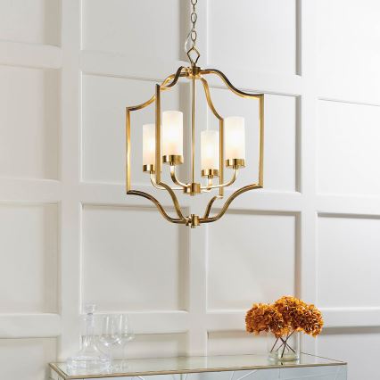 Endon 81914 - Lustre suspendu sur chaîne EDREA 4xE14/6W/230V, finition laiton