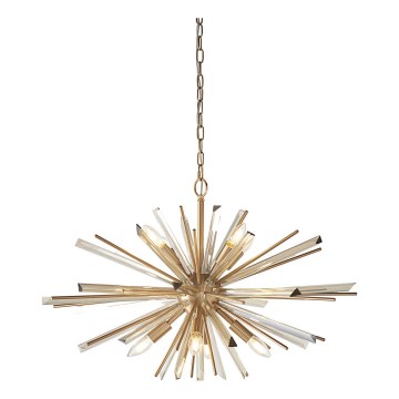 Endon 81935 - Kroonluchter aan ketting 8xE14/40W/230V goudkleurig