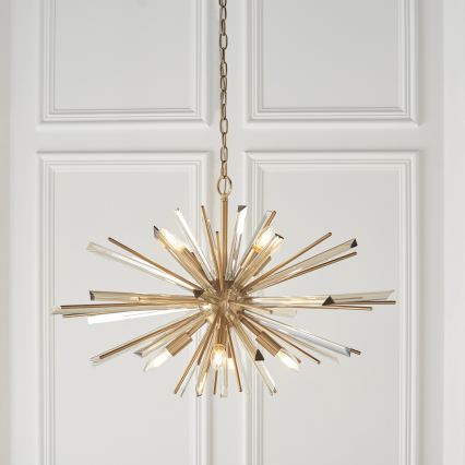 Endon 81935 - Kroonluchter aan ketting 8xE14/40W/230V goudkleurig