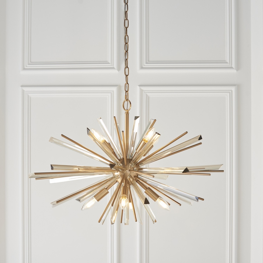 Endon 81935 - Kroonluchter aan ketting 8xE14/40W/230V goudkleurig