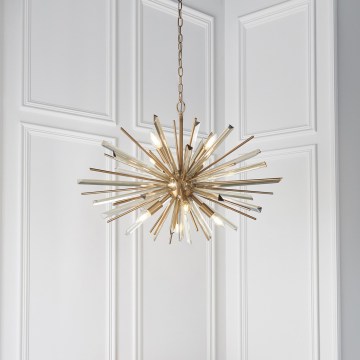 Endon 81935 - Lustre à chaîne 8xE14/40W/230V doré
