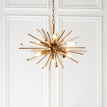 Endon 81936 - Kroonluchter met ketting 6xE14/40W/230V goudkleurig