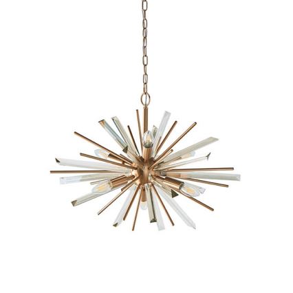 Endon 81936 - Kroonluchter met ketting 6xE14/40W/230V goudkleurig