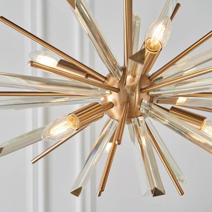 Endon 81936 - Kroonluchter met ketting 6xE14/40W/230V goudkleurig