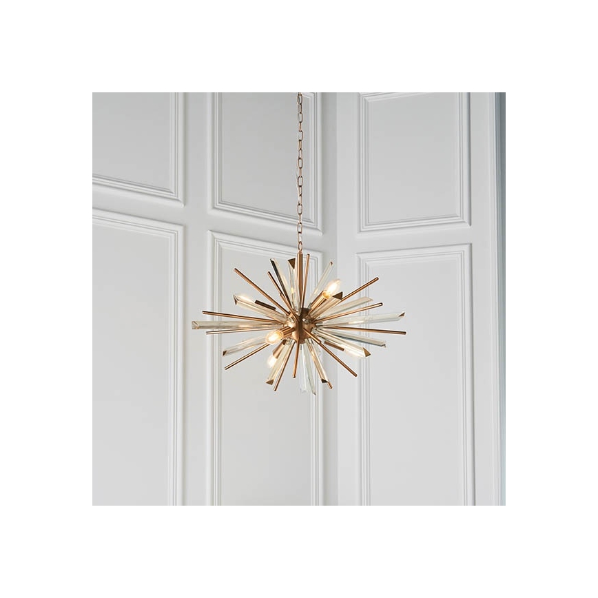 Endon 81936 - Lustre à chaîne 6xE14/40W/230V doré