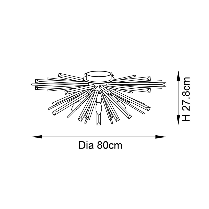 Endon 81937 - Plafondlamp 4xE14/40W/230V Ø 80 cm goudkleurig