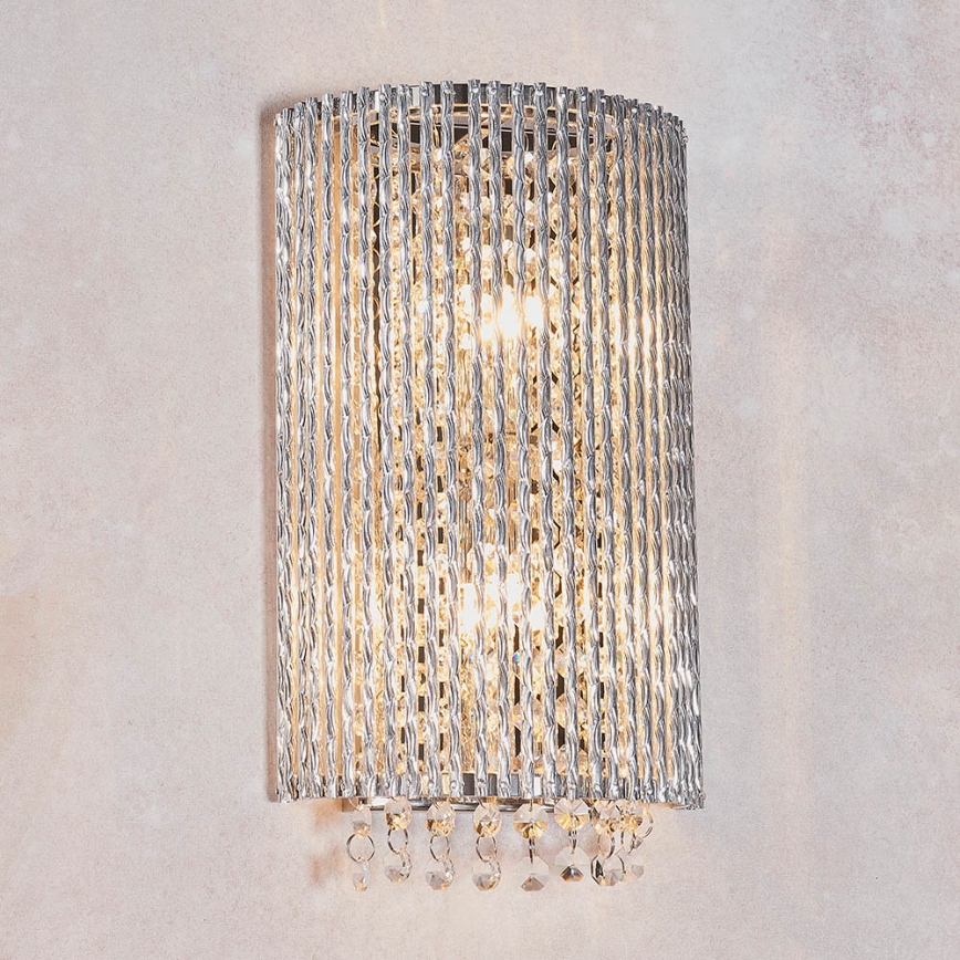 Endon 81978 - Kristallen wandlamp GALINA 2xG9/25W/230V glanzend chroom