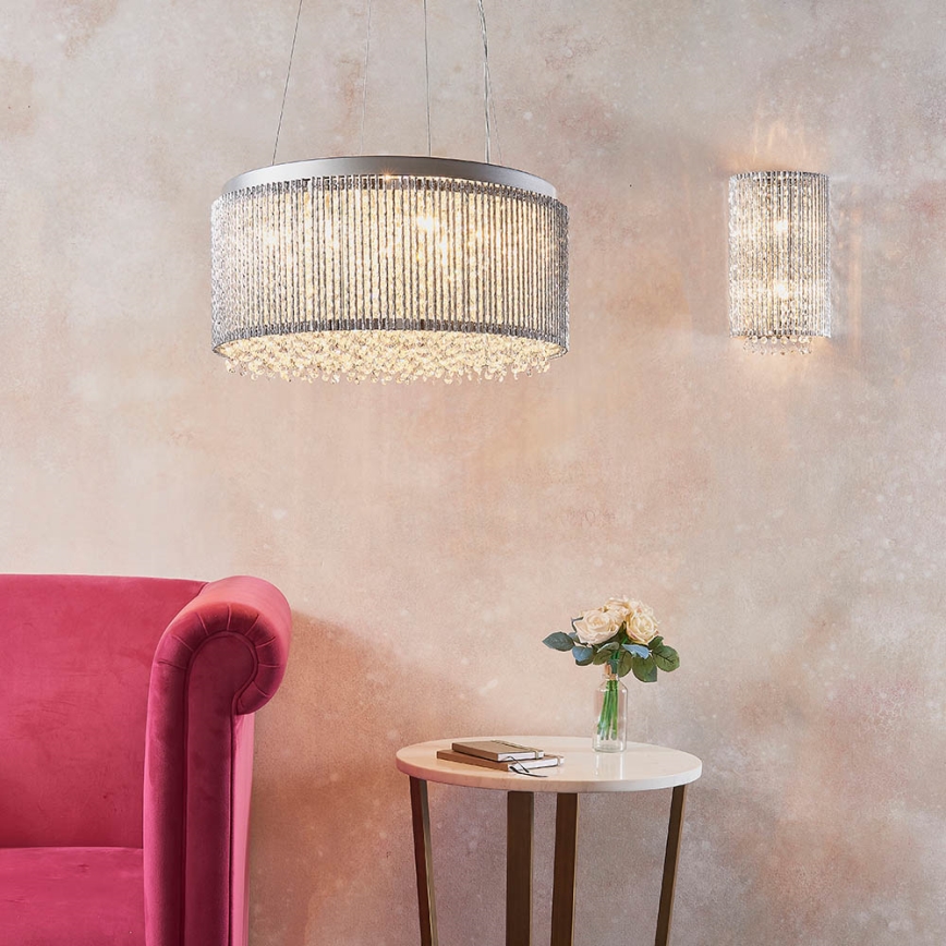Endon 81978 - Kristallen wandlamp GALINA 2xG9/25W/230V glanzend chroom
