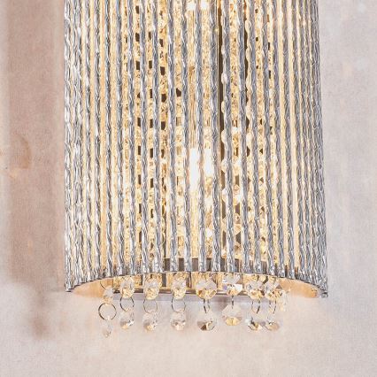 Endon 81978 - Kristallen wandlamp GALINA 2xG9/25W/230V glanzend chroom