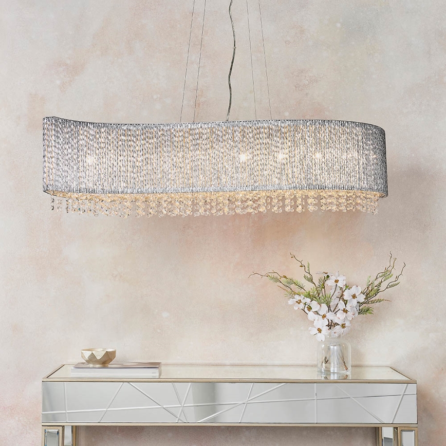 Endon 81979 - Kristallen hanglamp aan kabel GALINA 8xG9/25W/230V glanzend chroom