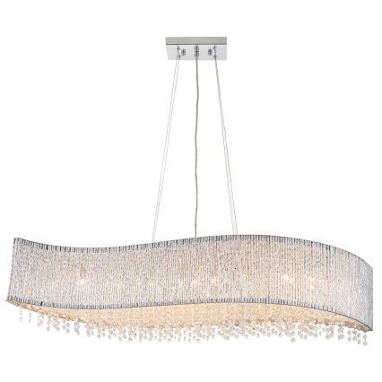 Endon 81979 - Kristallen hanglamp aan kabel GALINA 8xG9/25W/230V glanzend chroom