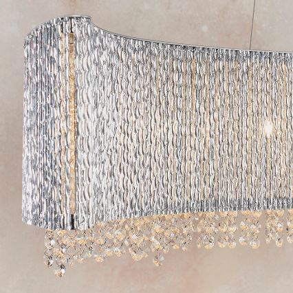 Endon 81979 - Kristallen hanglamp aan kabel GALINA 8xG9/25W/230V glanzend chroom