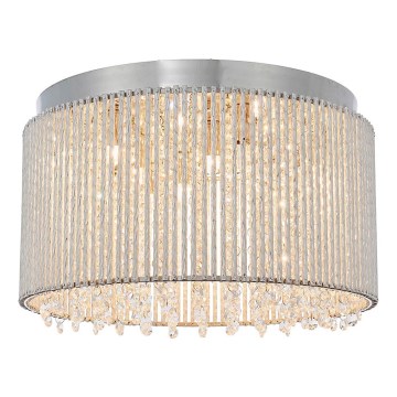 Endon 81980 - Plafonnier en cristal GALINA 10xG9/25W/230V chrome mat