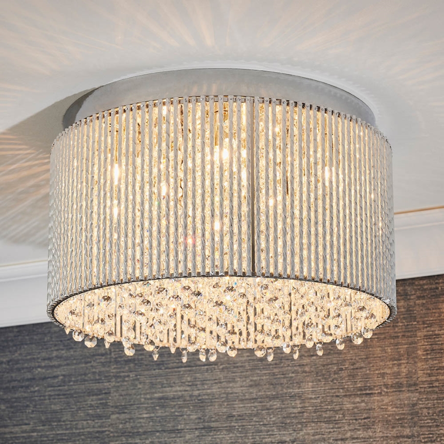 Endon 81980 - Plafonnier en cristal GALINA 10xG9/25W/230V chrome mat